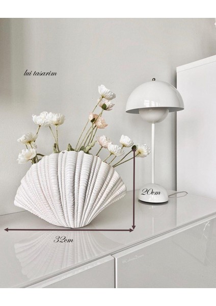 Istiridye Inci Vazo Krem Renk Xl Boy 32CMPEARL Seramik Modern Şık Vazo Dekorasyon Salon Ev Otel fırsatları