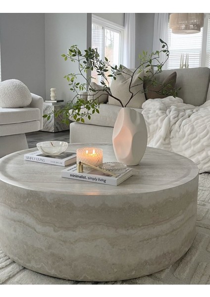 Vazo Seramik Krem Rengi Modern Xl Boy 23CM Avrupa Japandi Iskandinav Tarzı fiyatları