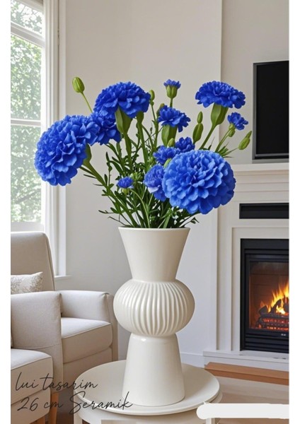 Uzun Beyaz Bohem Büyük Boy Seramik Nordic Tarz Beyaz Sade Iskandinav Tarzı Vazo Seramik 25CM fiyatları