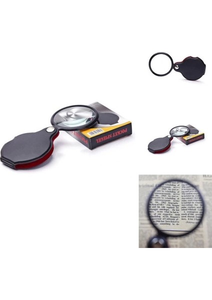 -5x 60mm Cam Optik Lens,katlabilir,deri Kaplamalı Cep Büyüteç-xx1051 fırsatları