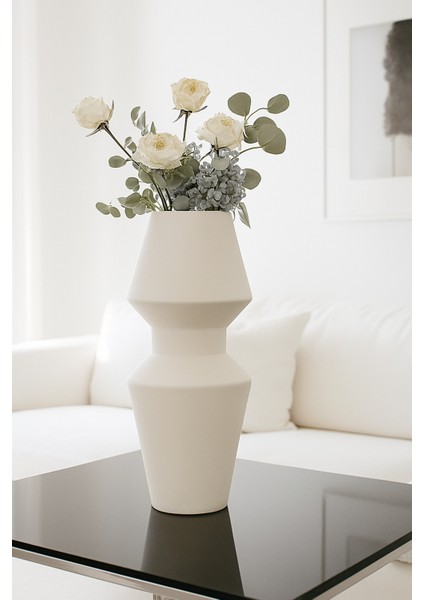 Dekoratif Iskandinav Bohem Modern Tarz Krem Renk Vazo Seramik Xxl Boy El Yapımı Seramik Vazo 38 cm fiyatları