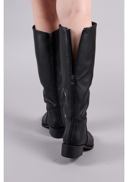 Shayla Önü Yüksek Düz Çizme Siyah