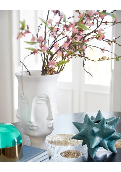 Beyaz Ayaklı Vazo Trend Bohem Buddha Büyük Xl Boy 32 cm Seramik Mat Beyaz Vazo modelleri