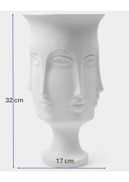 Beyaz Ayaklı Vazo Trend Bohem Buddha Büyük Xl Boy 32 cm Seramik Mat Beyaz Vazo fırsatları