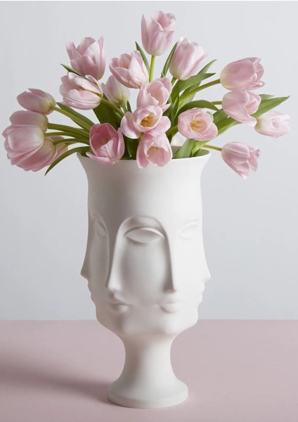 Beyaz Ayaklı Vazo Trend Bohem Buddha Büyük Xl Boy 32 cm Seramik Mat Beyaz Vazo indirimleri