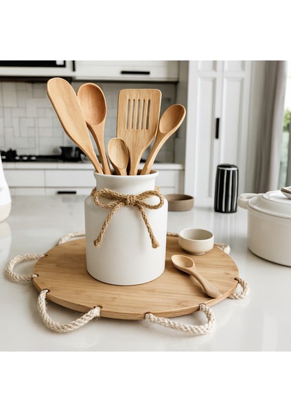 Kaşıklık Beyaz Seramik Bohem Tarzı Xl Büyük Sade Beyaz Seramik Trend