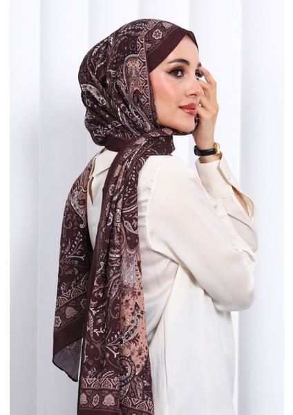 Kahverengi Desenli Kraş Şal modelleri