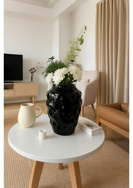 Siyah Renk Vazo Özel Tasarım Senyor Cam Vazo 25*10 cm indirimleri