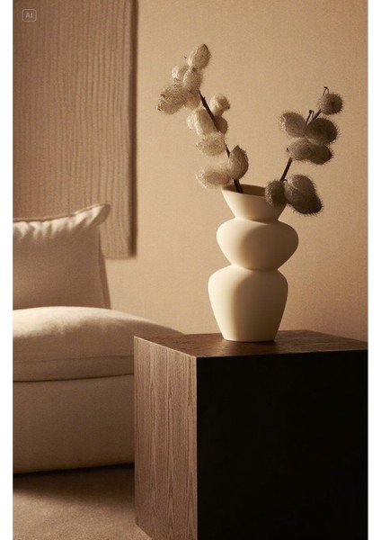 Krem Rengi Seramik Kaya Model 28 cm Vazo indirimleri