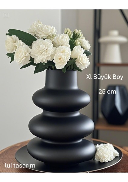 Siyah Bohem Xl Büyük Boy Seramik Nordic Tarz Siyah Sade Iskandinav Tarzı Twist Vazo Seramik 31*31CM fiyatları