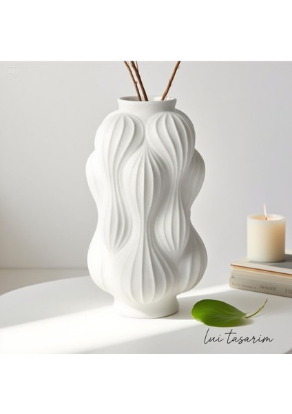 Modern Vazo Dekoratif Şık Iskandinac Nordic Tarz Seramik Xl Boy 30 cm Büyük Vazo modelleri