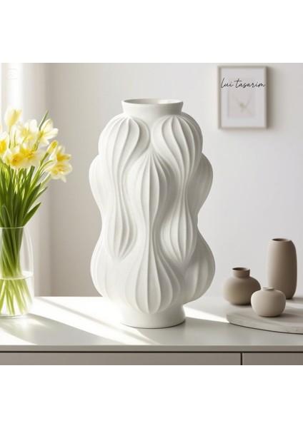 Modern Vazo Dekoratif Şık Iskandinac Nordic Tarz Seramik Xl Boy 30 cm Büyük Vazo indirimleri