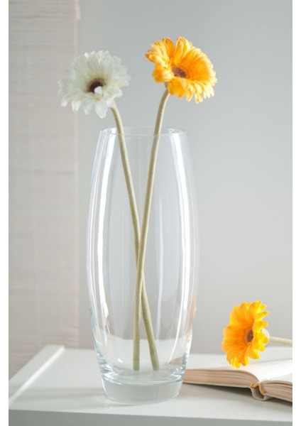 Paşabahçe Cam 26 cm Silindir Zarif Flora Vazo Canlı Çiçek Vazosu