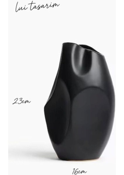 Vazo Seramik Siyah Renk Modern Xl Boy 23CM Avrupa Japandi Iskandinav Tarzı fırsatları