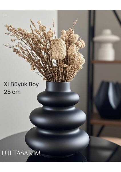 Siyah Bohem Xl Büyük Boy Seramik Nordic Tarz Siyah Sade Iskandinav Tarzı Twist Vazo Seramik 31*31CM fırsatları