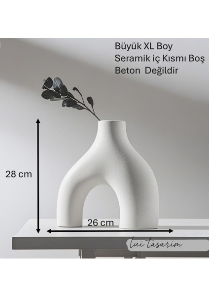 Nude Bohem Beyaz Vazo Büyük Boy Seramik 28 cm -26 cm modelleri