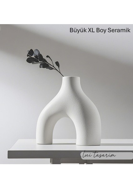 Nude Bohem Beyaz Vazo Büyük Boy Seramik 28 cm -26 cm fırsatları