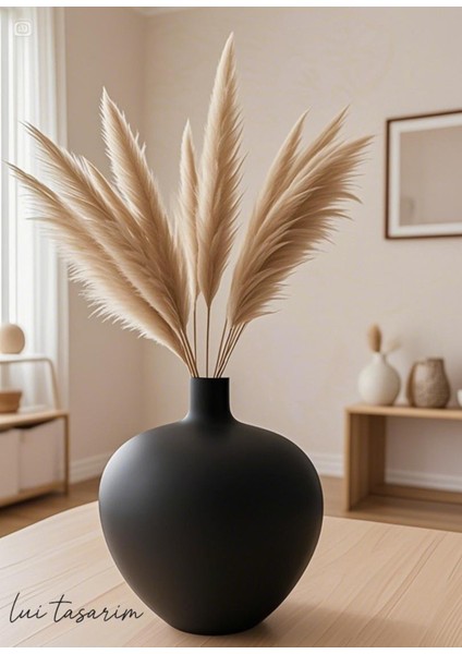Siyah Renk Luna Vazo Seramik El Yapımı Trend Iskandinav 19*22*3 cm Bohem Dekorasyon modelleri