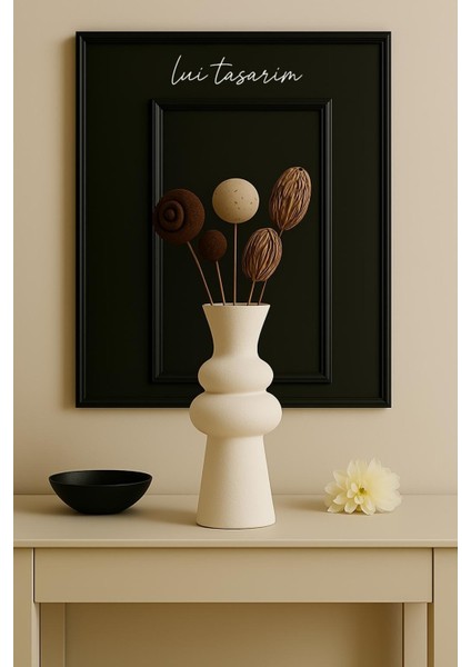 Krem Rengi Vazo Iskandinav Tarzı Modern Minimalist Sade Dekoratif 28 cm Vazo modelleri