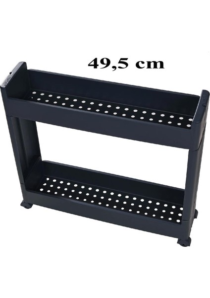 Slim Organizer 2 Katlı Plastik Banyo / Mutfak Düzenleyici Raf – Antrasit (49,5 × 14 × 45 Cm) fiyatları
