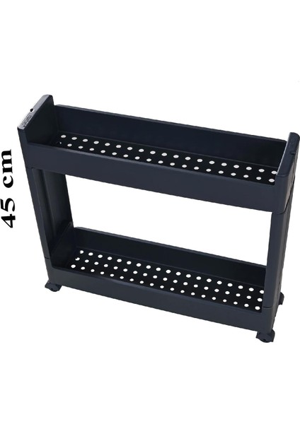 Slim Organizer 2 Katlı Plastik Banyo / Mutfak Düzenleyici Raf – Antrasit (49,5 × 14 × 45 Cm) modelleri