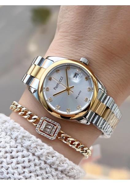 Ferrucci Vintage Seri 2 Yıl Garantili Yeni Sezon 3 Atm Suya Dayanıklı Kadın Kol Saati FC.F03609.4