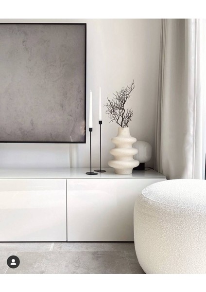 Krem Rengi Bohem Xl Büyük Boy Seramik Nordic Tarz Sade Iskandinav Tarzı Twist Vazo Seramik 25CM modelleri