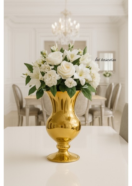 Cam Ayaklı Gold Avangard Lüks Vazo 30*20 Dekorasyon fiyatları