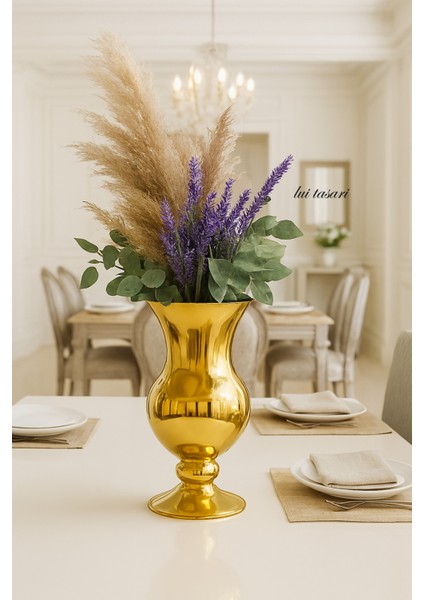 Cam Ayaklı Gold Avangard Lüks Vazo 30*20 Dekorasyon fırsatları