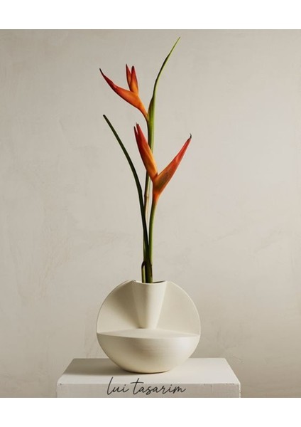 Krem Rengi Vazo Seramik Özel Tasarım Minimalist Sade Nefertiti Vazo fiyatları