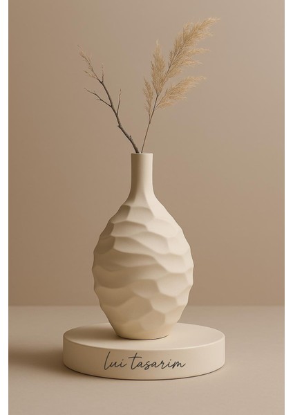 Modern Vazo Iskandinav Tarzı Bohem Seramik Kendinden Desenli 32*16