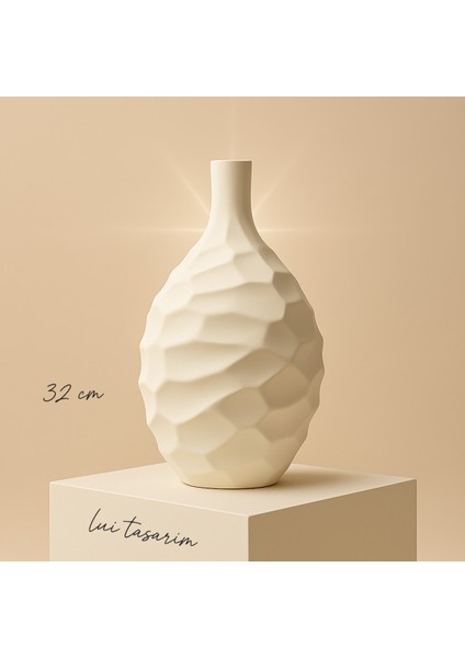 Modern Vazo Iskandinav Tarzı Bohem Seramik Kendinden Desenli 32*16 modelleri