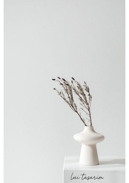 Beyaz Bohem Yeni Tarz Krem Sade Minimalist Iskandinav Tarzı Milone Vazo Seramik 21*18CM