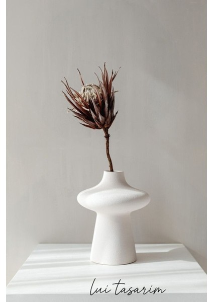 Beyaz Bohem Yeni Tarz Krem Sade Minimalist Iskandinav Tarzı Milone Vazo Seramik 21*18CM fiyatları