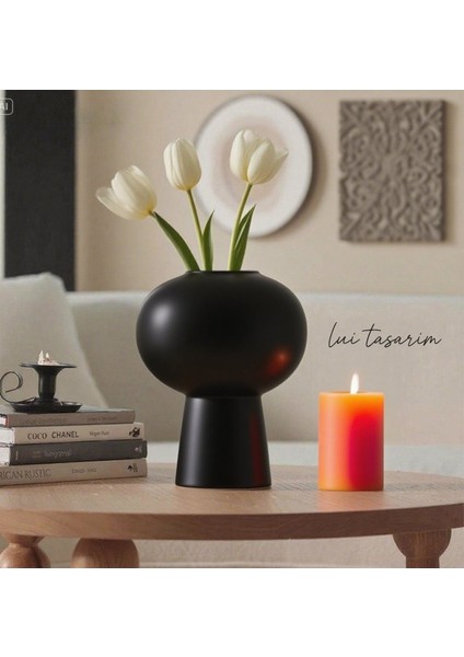 Siyah Rengi Lotus Vazo Xxl Boy Seramik Modern Ev Ofis Otel Dekorasyon fiyatları