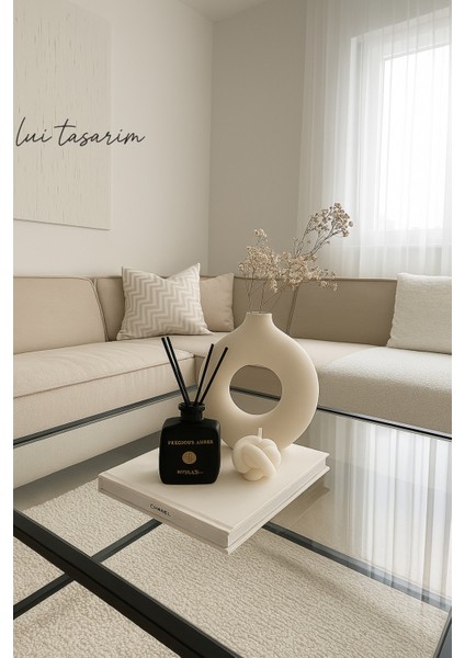 Krem Bohem Xl Büyük Boy Seramik Nordic Tarz Krem Sade Iskandinav Tarzı Donut Vazo Seramik 31*31CM fiyatları