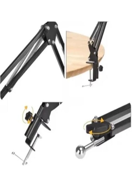 Teleskopik Telefon Tripodu 360 Derece Ayarlanabilir Masaüstü Süspansiyonlu Üst Çekim Yayıncı Standı fiyatları