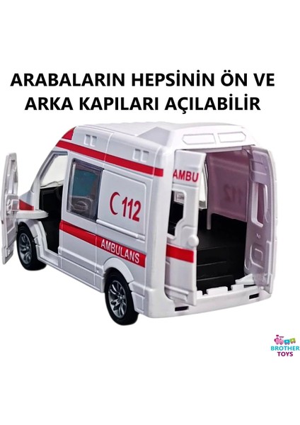 4'lü Ekip Arabası Seti Ambulans Polis Itfaiye Jandarma Oyuncak Araba 12 Cm. fiyatları
