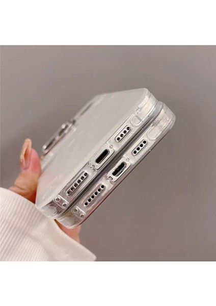 Iphone 15 Pro Max Uyumlu Beyaz Hologramlı Gümüş Kalp Baskılı Yanları Silikon Kamera Koruyucu Kılıf modelleri