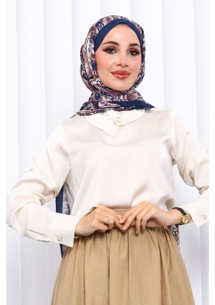 Lacivert Desenli Kraş Şal fiyatları