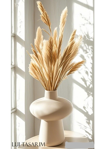 Krem Bohem Yeni Tarz Krem Sade Minimalist Iskandinav Tarzı Milone Vazo Seramik 21*18CM modelleri