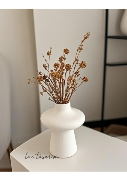 Krem Bohem Yeni Tarz Krem Sade Minimalist Iskandinav Tarzı Milone Vazo Seramik 21*18CM fırsatları