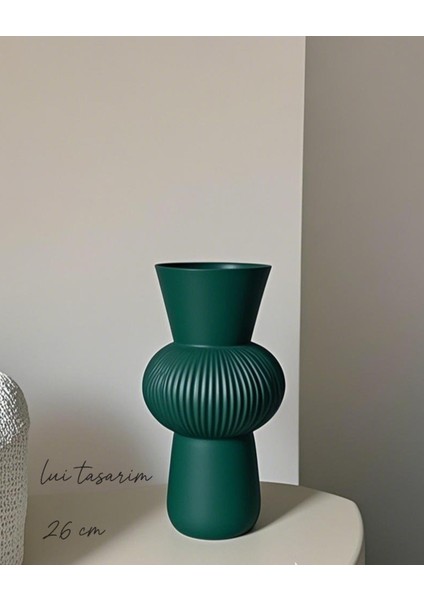 Uzun Yeşil Bohem Büyük Boy Seramik Nordic Tarz Şık Sade Iskandinav Tarzı Vazo Seramik 26CM fiyatları