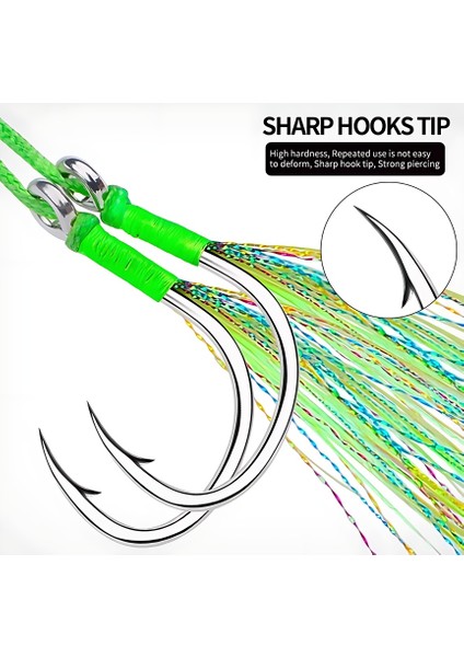 1/0 Numara 1 Adet Çiftli,glow Simli ,jig Asist,iğne Boyu 32 mm modelleri