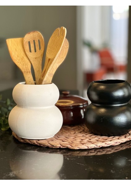 Dekoratif 2’li Vazo Set Siyaz Beyaz Seramik fırsatları