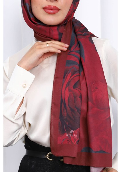 Bordo Desenli Soft Dijital Şal fırsatları