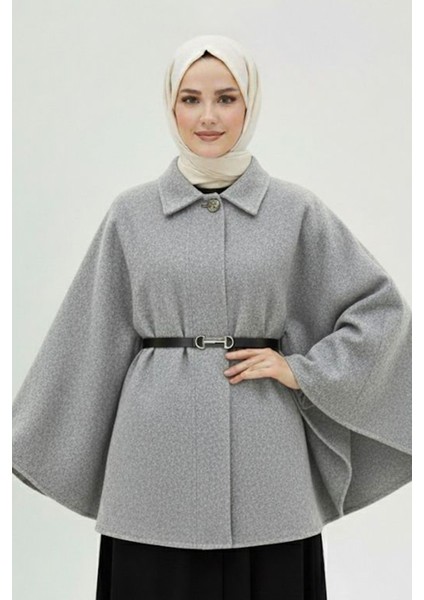 Koyu Gri Kemerli Kaşe Panço fiyatları