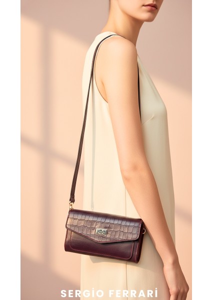 Premium Hakiki Deri Kadın Omuz ve El Çantası | Manyetik Kapaklı Omuz Askılı Çok Bölmeli Şık Tasarım