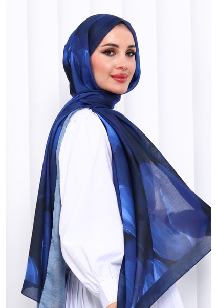 Lacivert Desenli Soft Dijital Şal fiyatları