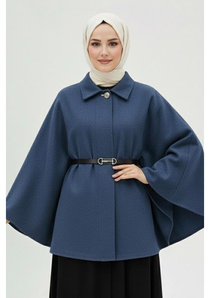 İndigo Kemerli Kaşe Panço fiyatları